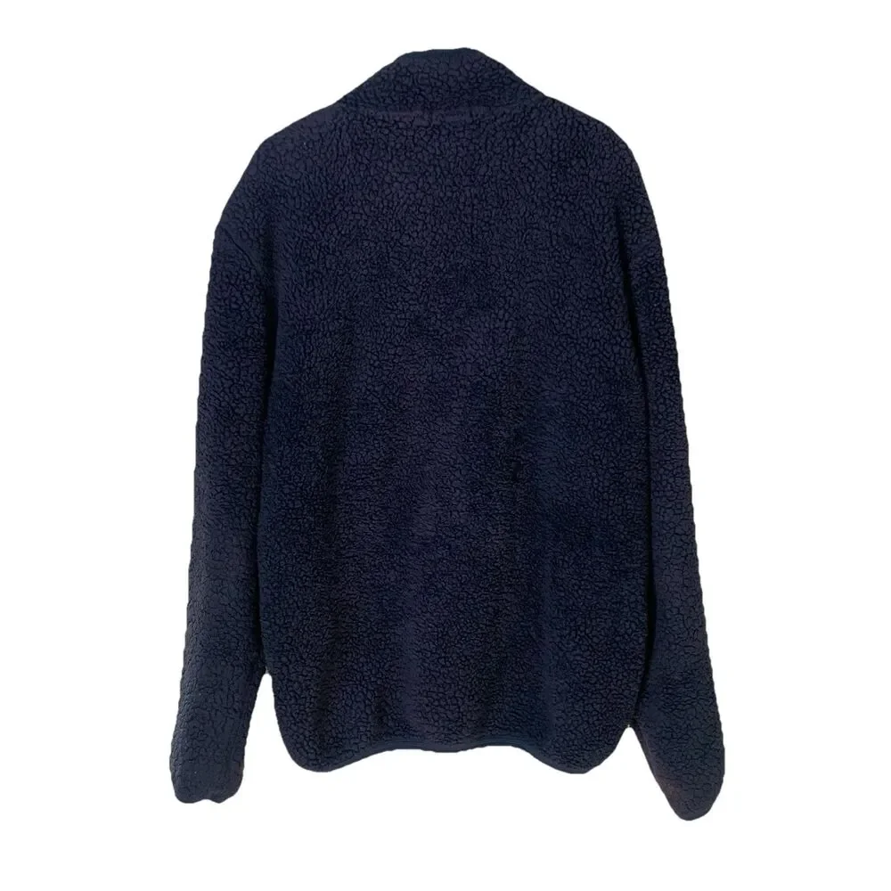 Polo Ralph Lauren Hybrid Jacket Mens XL Zip Up Pony Logo Sherpa Fleece Navy Blue